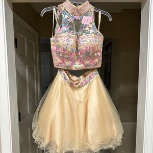 Two Piece Embroidered Tutu Dress